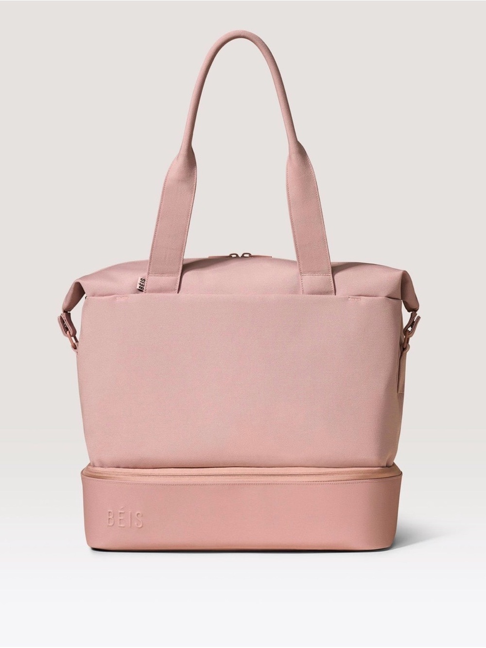 BEIS Blush Pink Two-Compartment Travel Tote